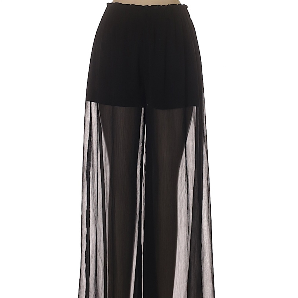 [SOLD] Kimchi Blue 🖤 sheer wide leg high rise waist pants